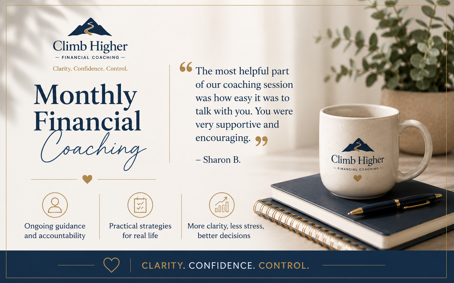 Monthly Financial Coaching with Climb Higher Financial Coaching
